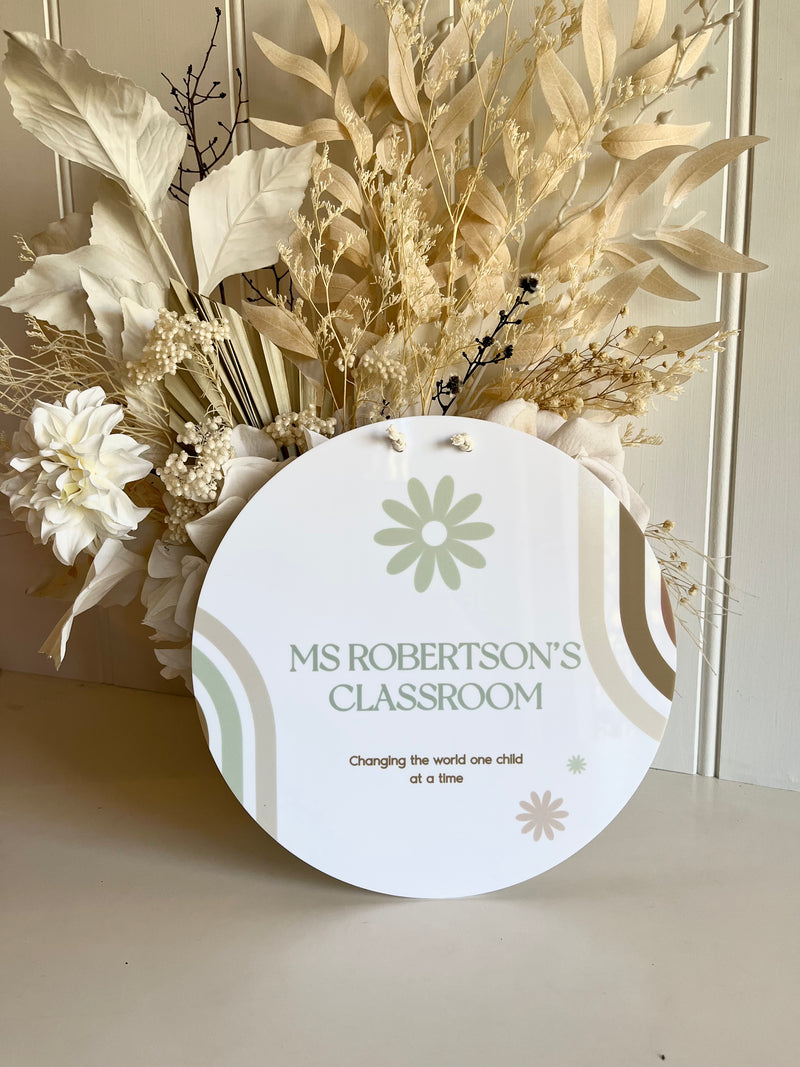 Teachers Classroom Circle Signs - Neutrals
