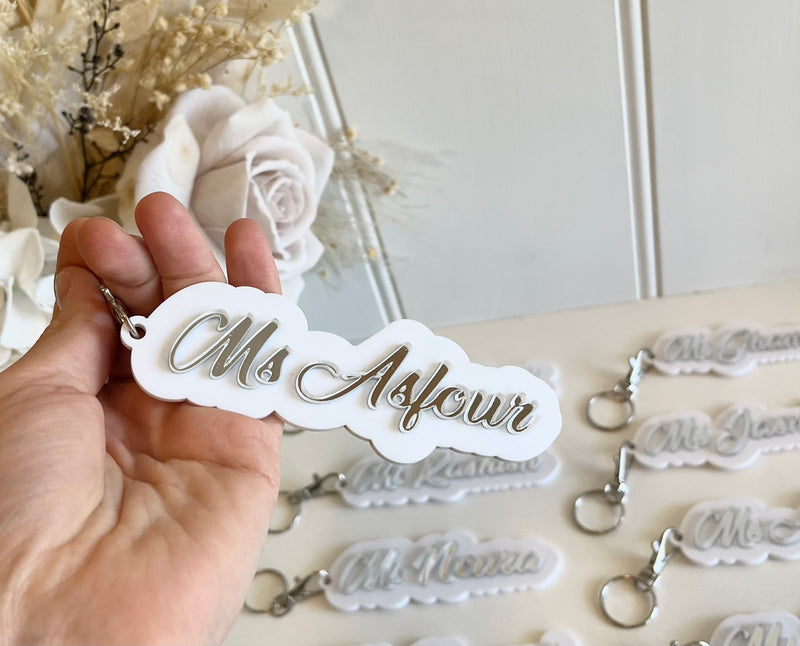 3D Acrylic Name Keyrings