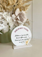 Teachers Printed Circle - Freestanding Style 1