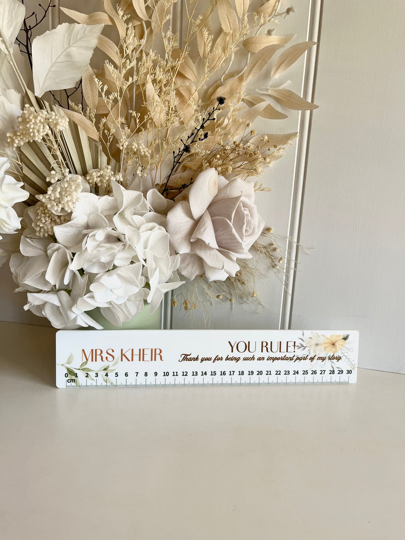 Teachers Thank you Ruler 30cm - Acrylic Printed