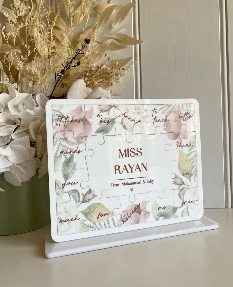 Custom Teachers Puzzle Gift Freestanding Style 3