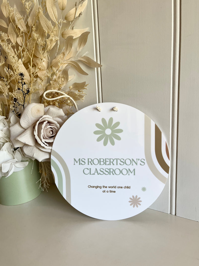 Teachers Classroom Circle Signs - Neutrals