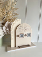Semi + Arched Social Sign + Card Holder