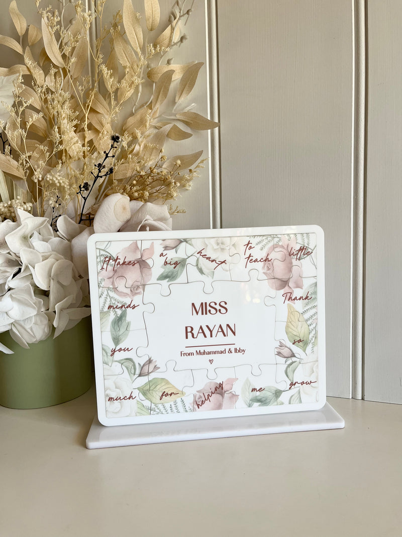 Custom Teachers Puzzle Gift Freestanding Style 3