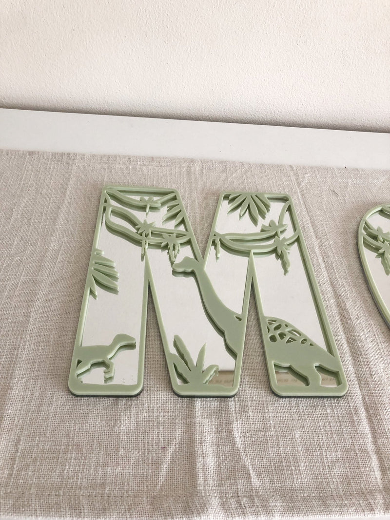 Initial Kids Dinosaur 3D Letters - Acrylic + Acrylic - Luxe Decor by Lisa