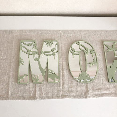 Initial Kids Dinosaur 3D Letters - Acrylic + Acrylic - Luxe Decor by Lisa