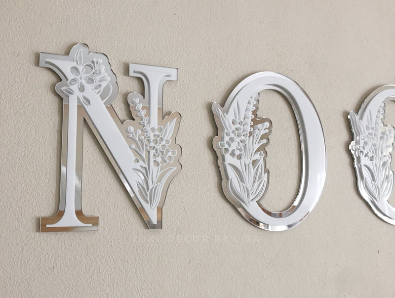 Initial Kids Floral 3D Letters - Acrylic + Acrylic - Luxe Decor by Lisa