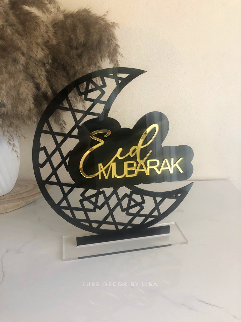 Layered Eid Mubarak Moon Freestanding Style 2 - Luxe Decor by Lisa