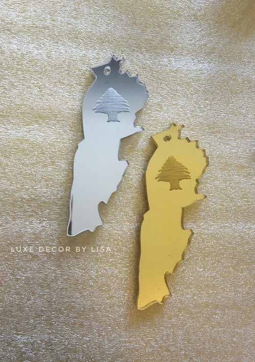 Lebanese Map or Cedar Tree Keyring - Luxe Decor by Lisa