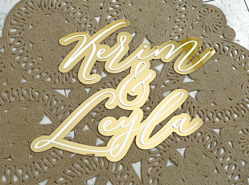 Name & Name 3D Signage Acrylic - Luxe Decor by Lisa