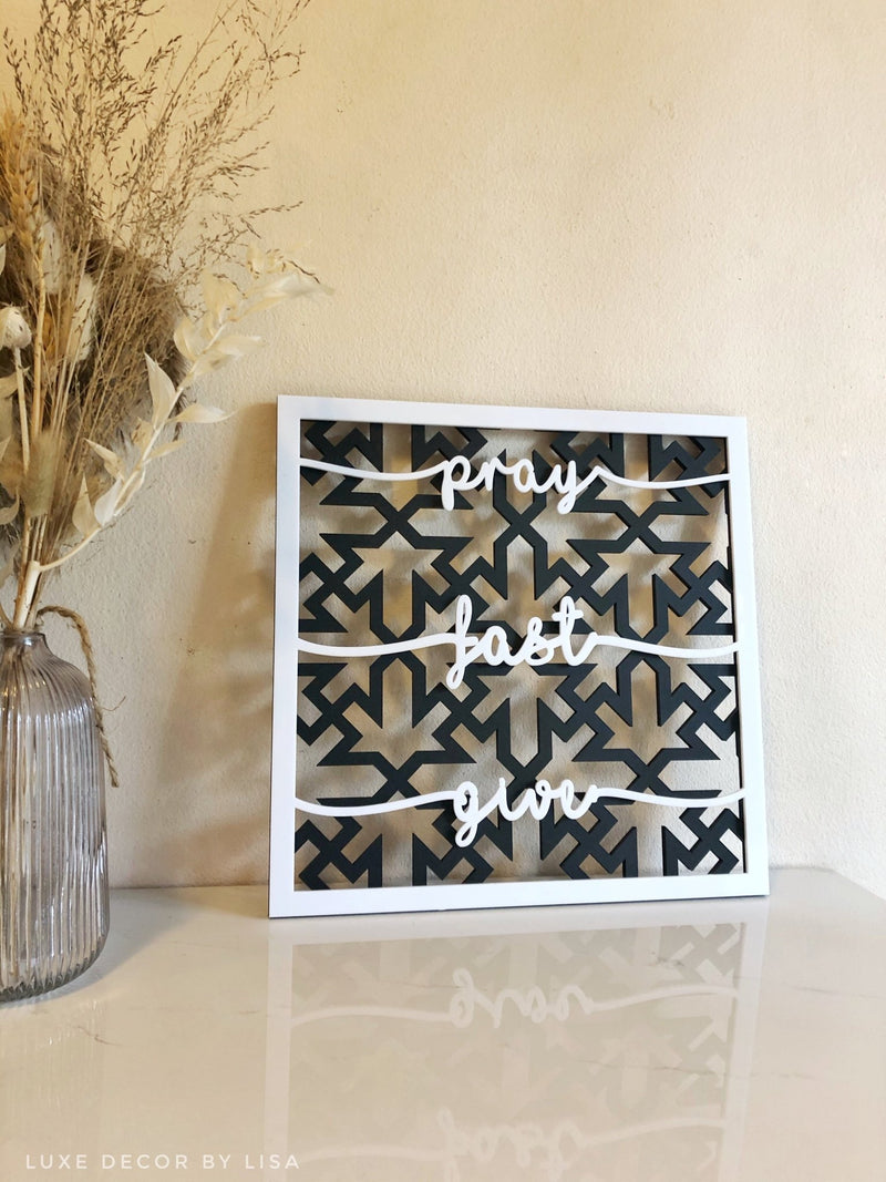 Pray Fast Give Wall Hanging Square - Luxe Decor by Lisa
