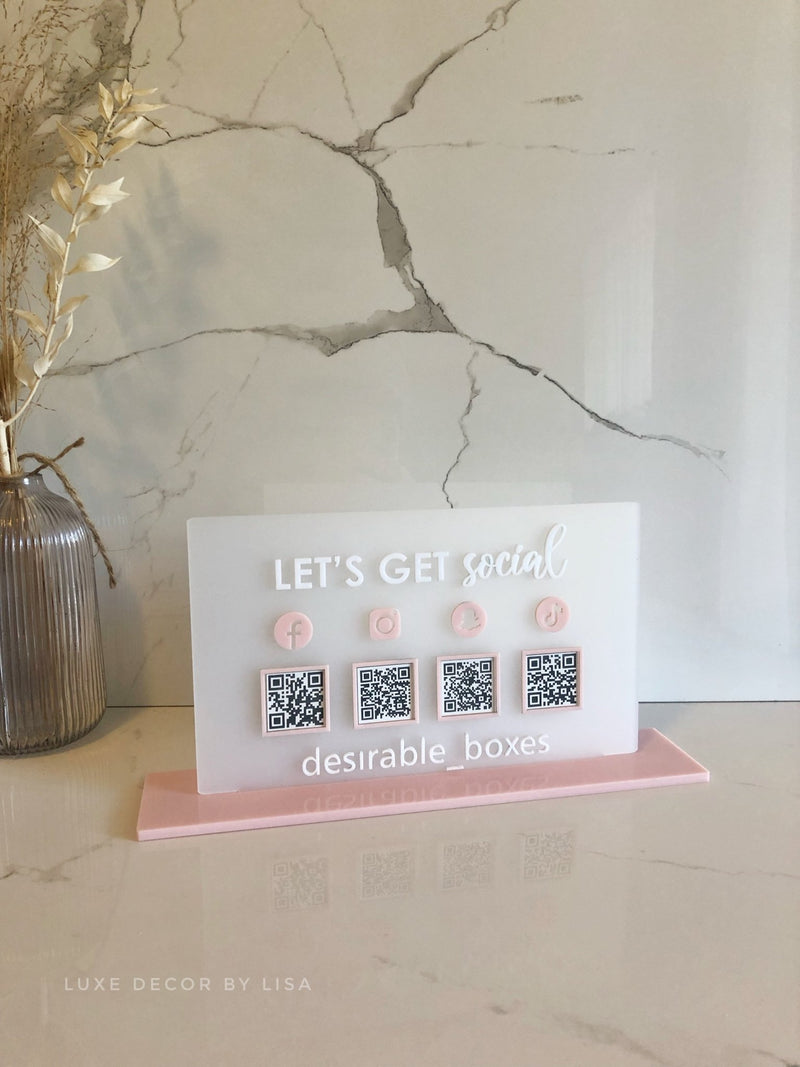QR Code Sign - x 4 Horizontal Version - Luxe Decor by Lisa
