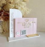 Rectangle Social, Logo, QR + Card Holder - Luxe Decor by Lisa