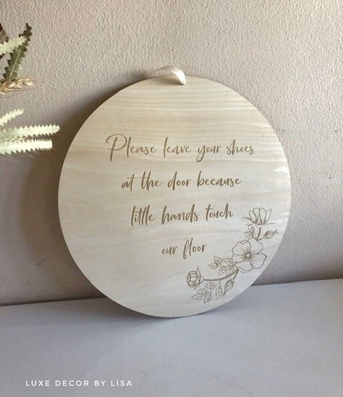 Remove Your Shoes Wooden Sign - Luxe Decor by Lisa