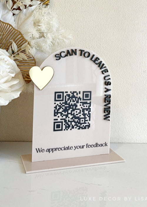 Reviews Single Arch QR Freestanding Sign - Luxe Decor by Lisa
