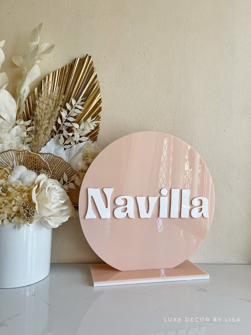 Round Freestanding Business Logo Signage - Luxe Decor by Lisa