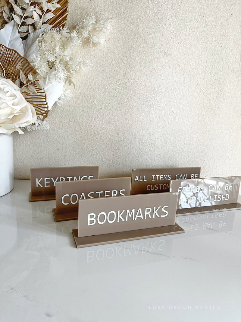 Set of 5 Mini Signs Acrylic - Luxe Decor by Lisa