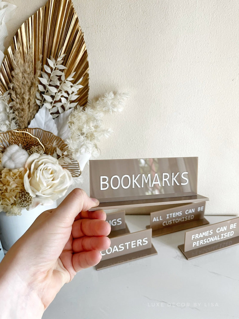 Set of 5 Mini Signs Acrylic - Luxe Decor by Lisa