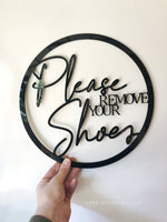 Shoes Off - Round Sign - Luxe Decor by Lisa