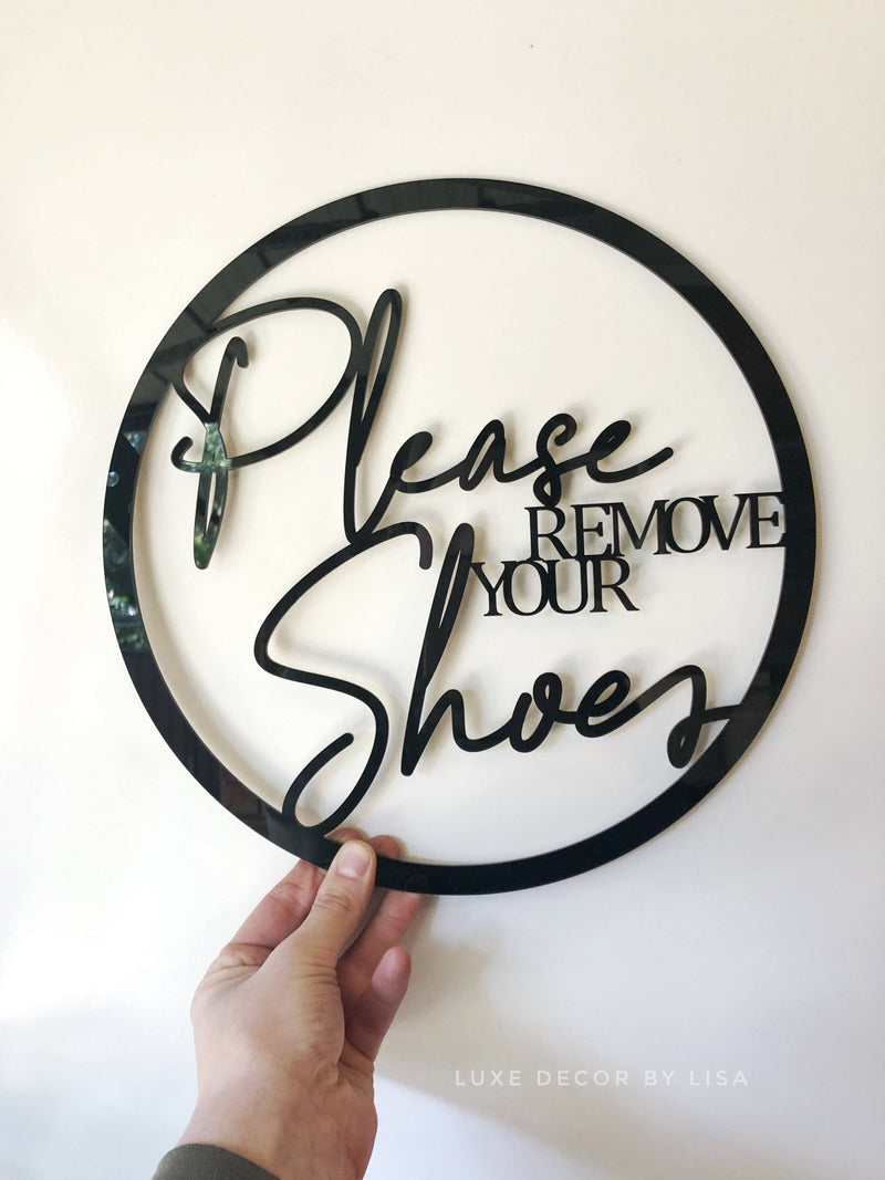 Shoes Off - Round Sign - Luxe Decor by Lisa