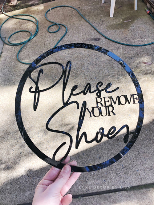 Shoes Off - Round Sign - Luxe Decor by Lisa