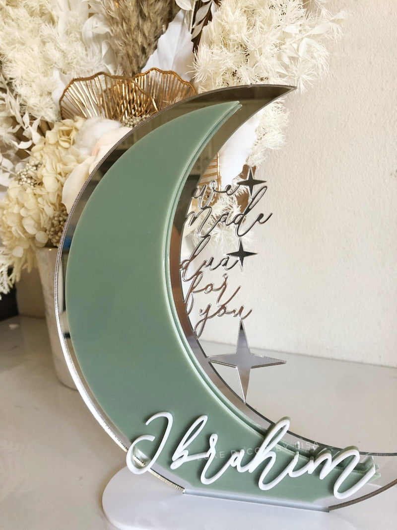 We Made Dua For You - Crescent Plaque - Luxe Decor by Lisa