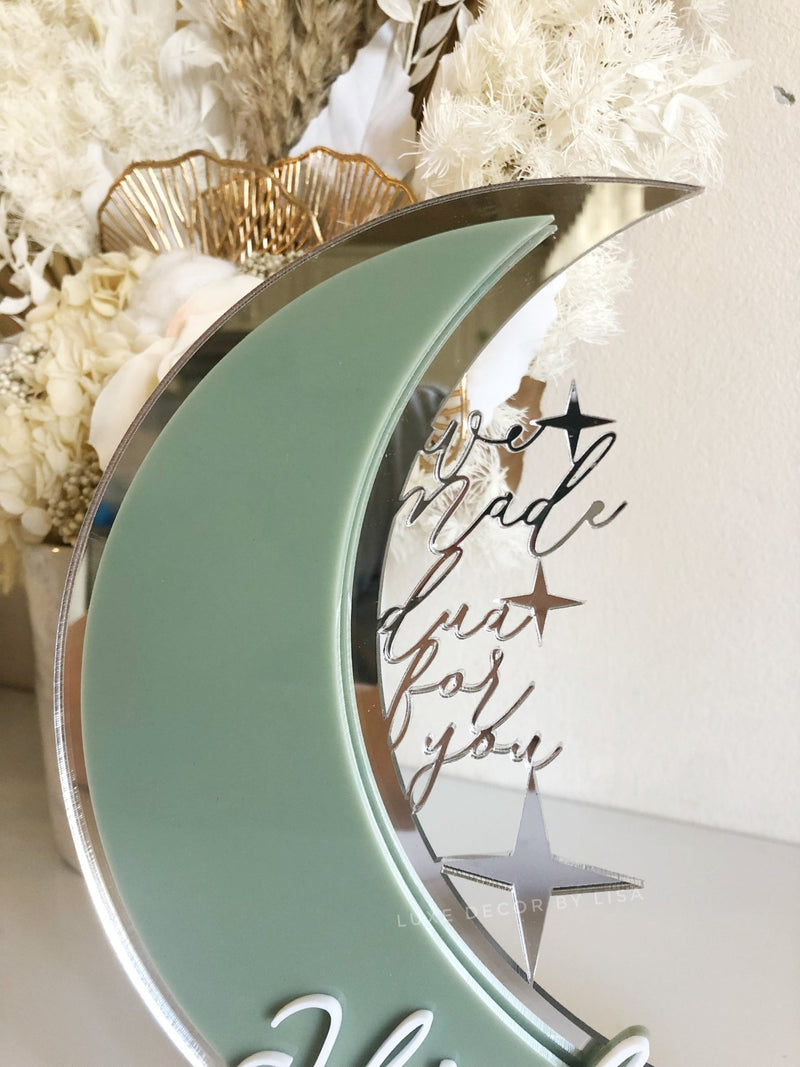 We Made Dua For You - Crescent Plaque - Luxe Decor by Lisa