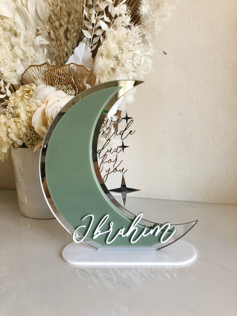 We Made Dua For You - Crescent Plaque - Luxe Decor by Lisa