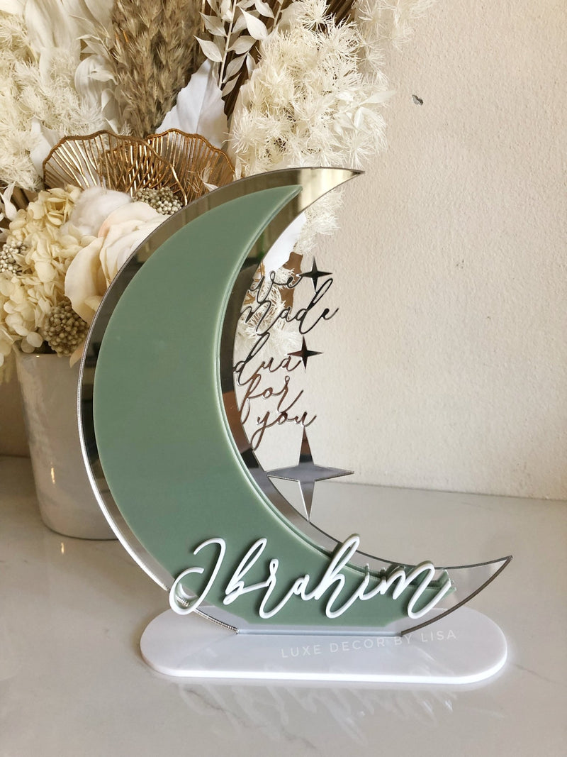 We Made Dua For You - Crescent Plaque - Luxe Decor by Lisa