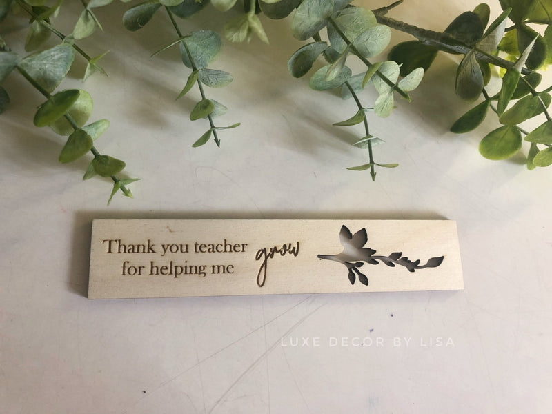 WHOLESALE - Rectangle Teachers Bookmark Plywood - Luxe Decor by Lisa
