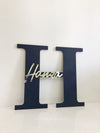 Wooden Initial With Cursive Name - Wall Hanging - Luxe Decor by Lisa